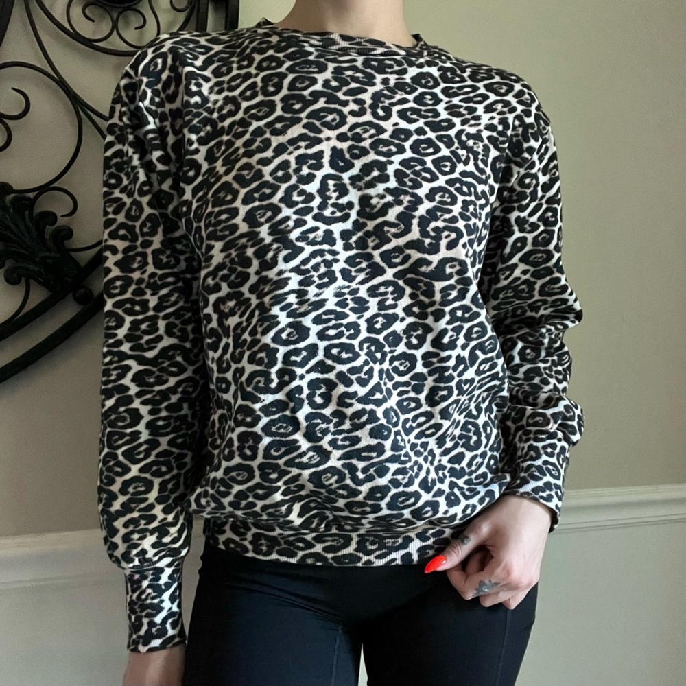 AFRM fleece lined leopard sweatshirt